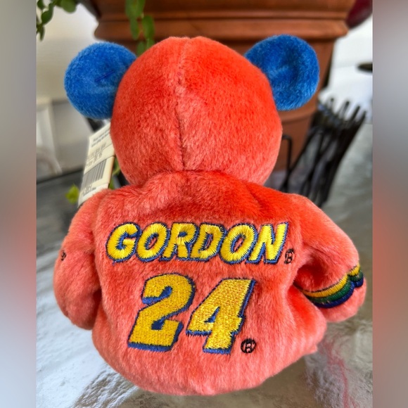 2000 JEFF GORDON 24 NASCAR Team Salvino Racing Orange Bean (y) Bear Plush - Picture 2 of 7